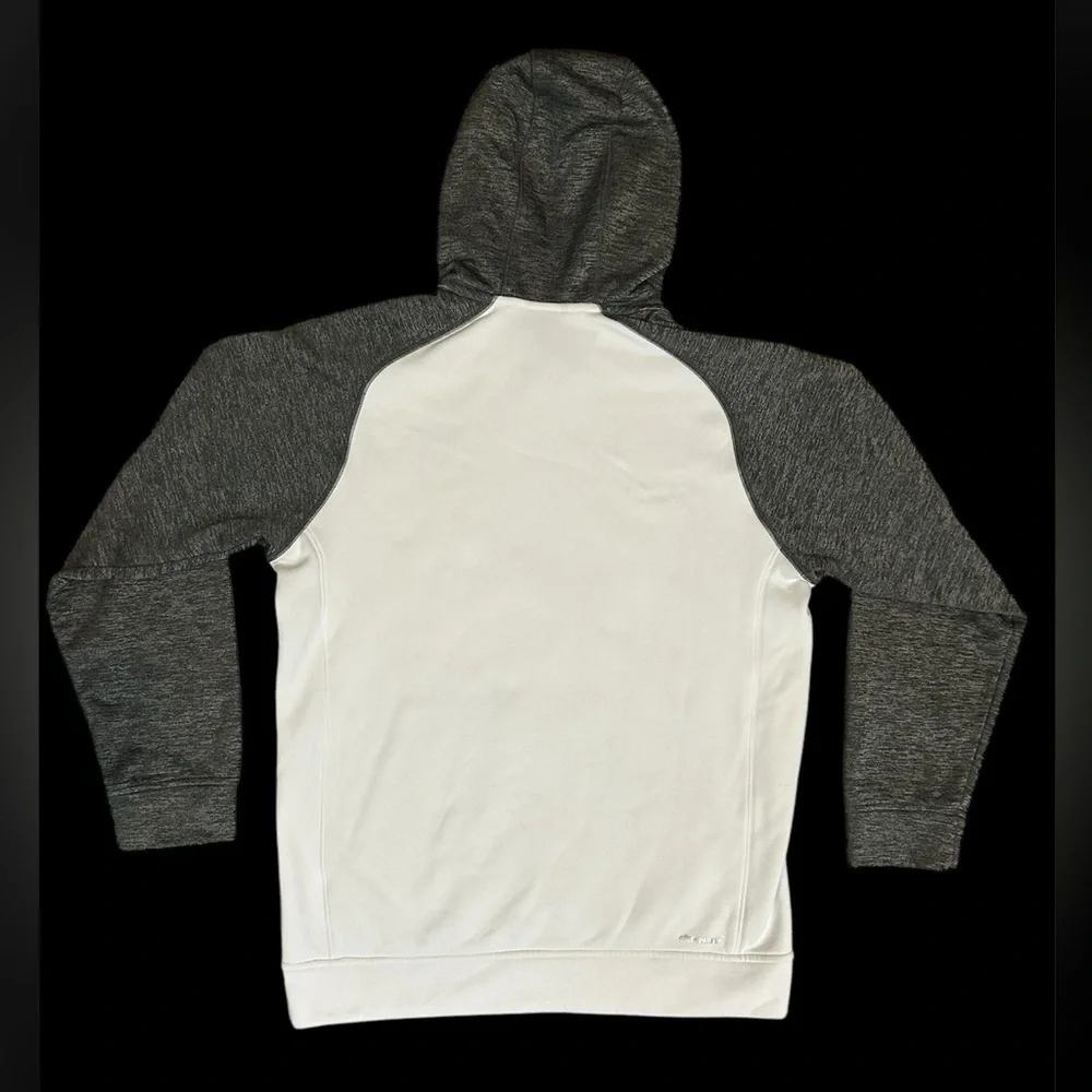 Adidas Climawarm Gray and White Raglan Hoodie Sweatshirt